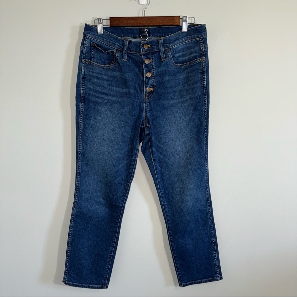 J. Crew Women’s High-Rise Vintage Stretch Straight Ankle Jeans Size 30x25.5